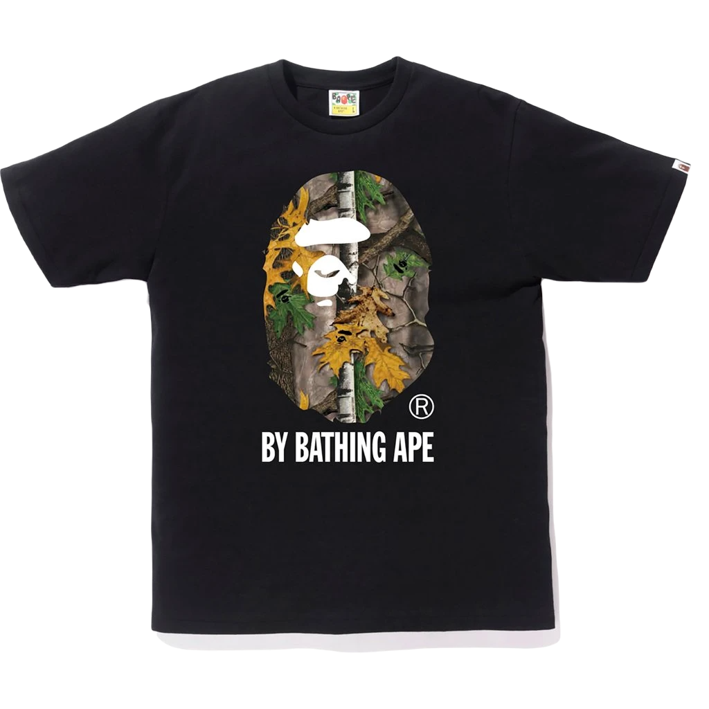 A Bathing Ape By Bathing Tee - Black/Forest Camo
