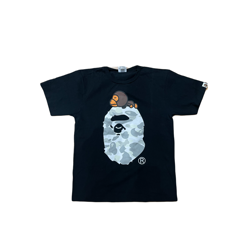 A Bathing Ape Baby Milo Sleep on City Camo Big Ape Head Tee - Black