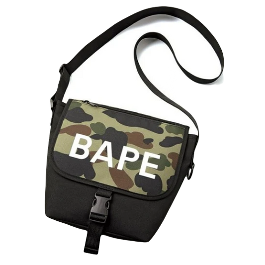 A Bathing Ape Shoulder Bag - Green Camo - Used Bape
