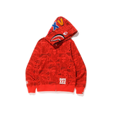 A Bathing Ape XXV Cities Camo Shark Full Zip Hoodie - Red - Used