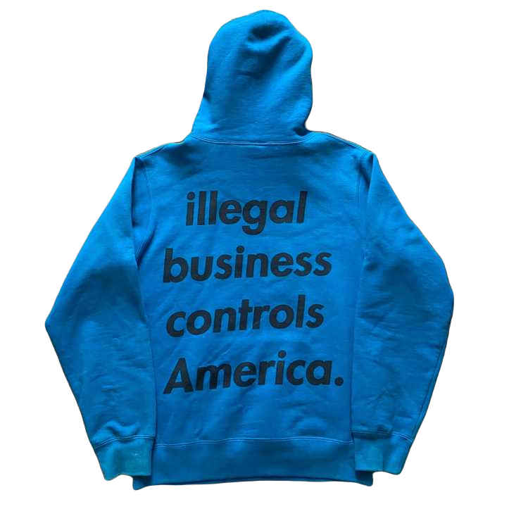 Supreme Illegal Business Hooded Sweatshirt - Dark Aqua - Used Supreme
