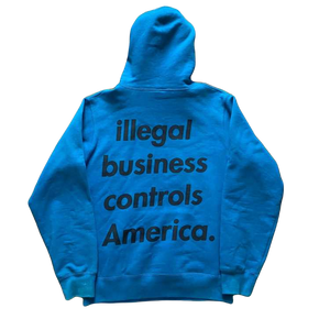 Supreme Illegal Business Hooded Sweatshirt - Dark Aqua - Used Supreme