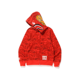 A Bathing Ape XXV Cities Camo Shark Full Zip Hoodie - Red - Used