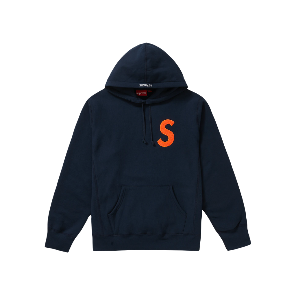 Supreme S Logo Hooded Sweatshirt - Navy FW19 - Used