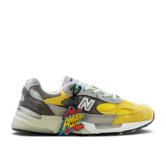 New Balance 992 Made In USA x Amoeba Music x Nice Kicks - Grey Yellow