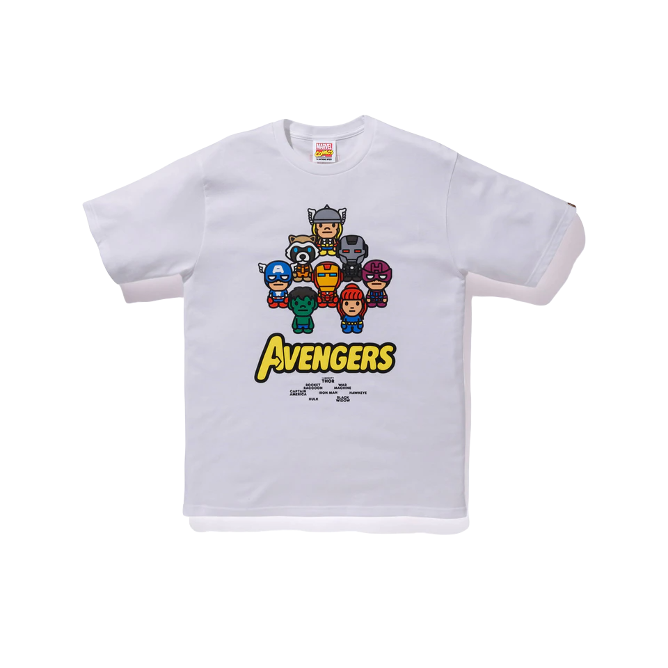 A Bathing Ape x Marvel Avengers Tee - White Bape