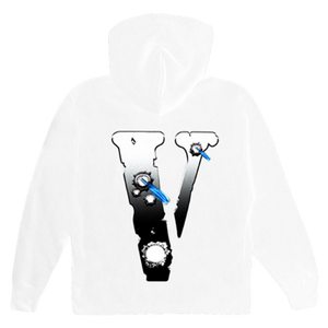 Pop Smoke x VLone Hawk Em Hoodie - White VLone