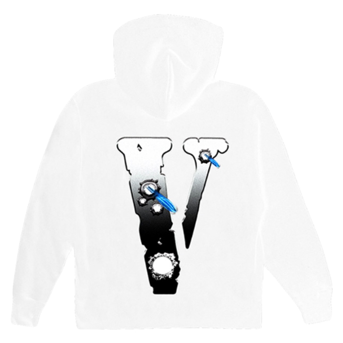 Pop Smoke x VLone Hawk Em Hoodie - White