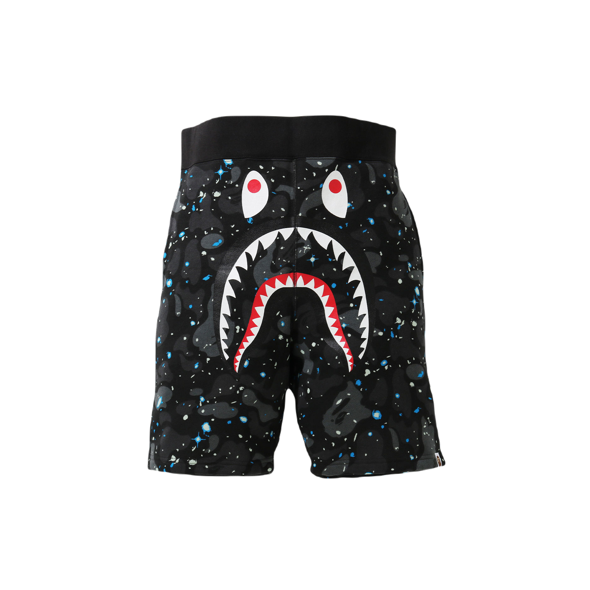 A Bathing Ape Shark Sweat Shorts - Black Space Camo Bape
