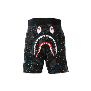 A Bathing Ape Shark Sweat Shorts - Black Space Camo Bape