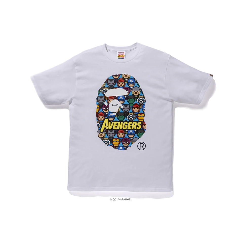 A Bathing Ape x Marvel Avengers Ape Head Tee - White Bape
