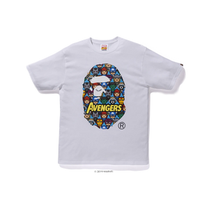 A Bathing Ape x Marvel Avengers Ape Head Tee - White Bape