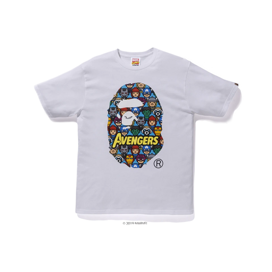 A Bathing Ape x Marvel Avengers Ape Head Tee - White Bape