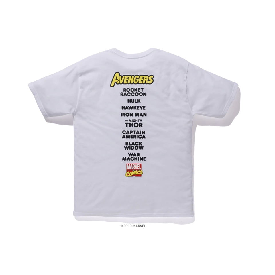 A Bathing Ape x Marvel Avengers Ape Head Tee - White Bape