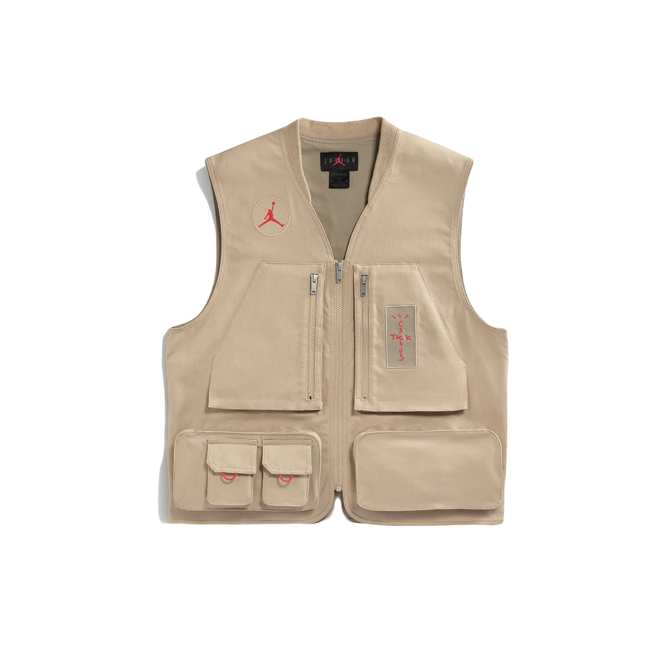 Travis Scott Cactus Jack x Jordan Utility Vest - Khaki/University Red
