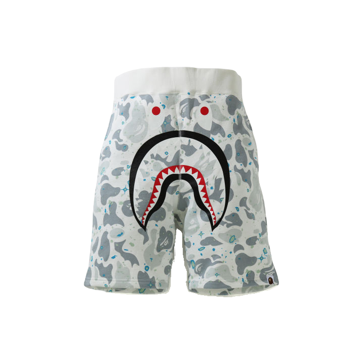 A Bathing Ape Shark Sweat Shorts - Space Camo Bape