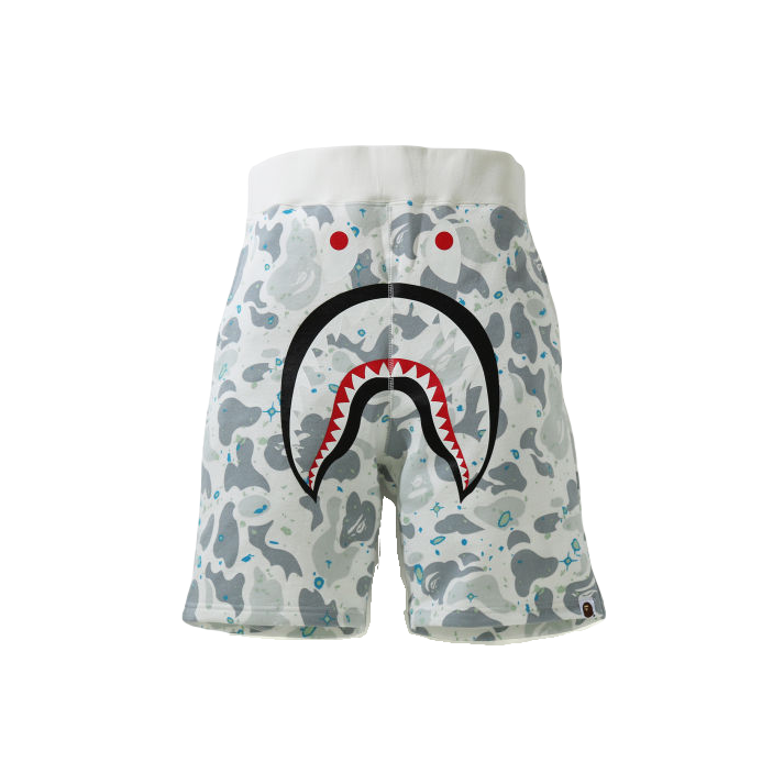 A Bathing Ape Shark Sweat Shorts - Space Camo