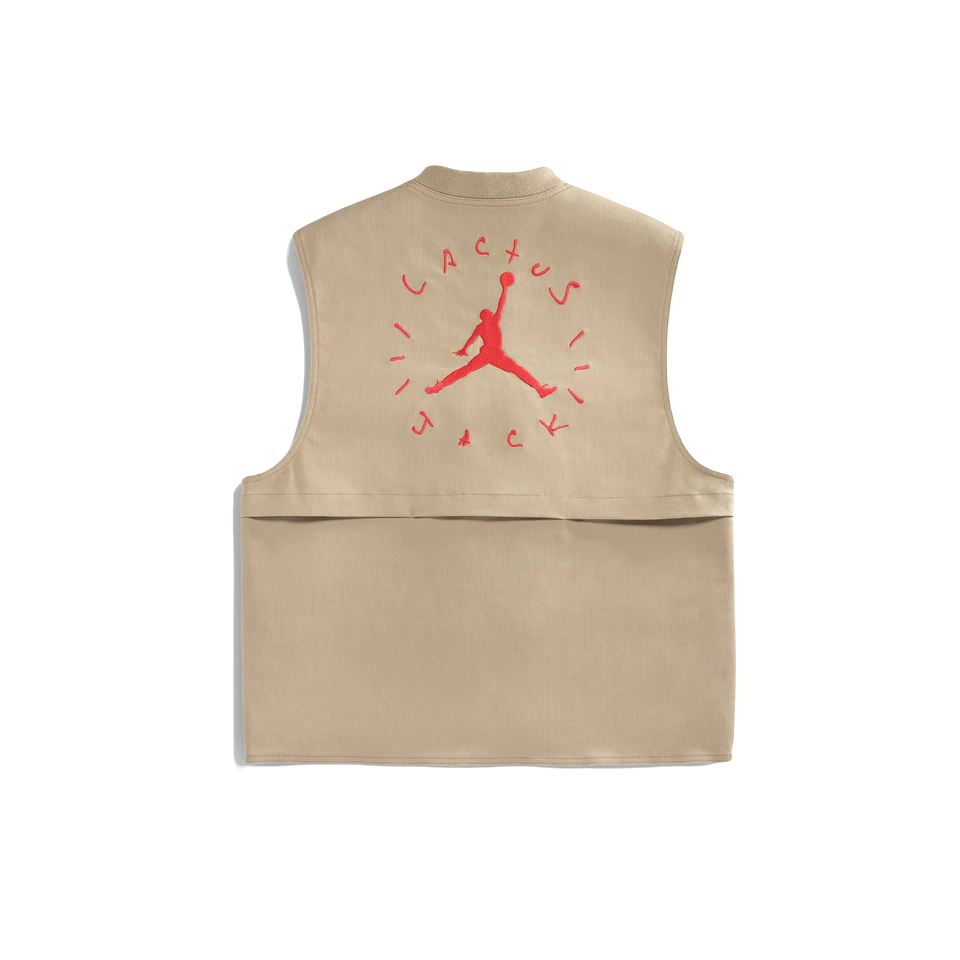 Travis Scott Cactus Jack x Jordan Utility Vest - Khaki/University Red