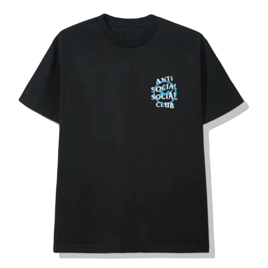 Anti Social Social Club x Fragment Blue Bolt Tee - Black Anti Social Social Club