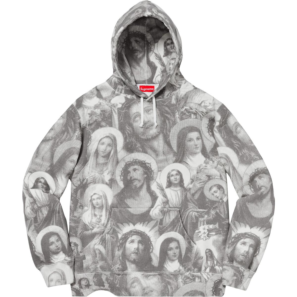 Supreme Jesus And Mary Hooded Sweatshirt - Dark Grey - Used Supreme