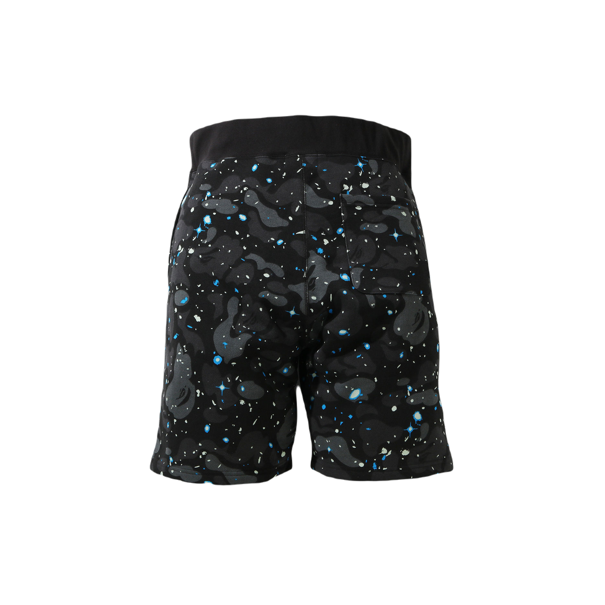 A Bathing Ape Shark Sweat Shorts - Black Space Camo Bape