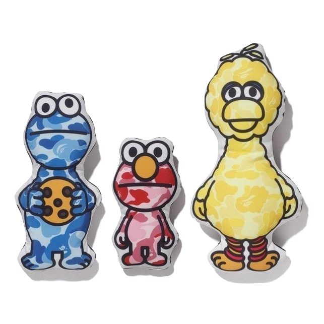 A Bathing Ape x Sesame Street Plush Toy Set Bape