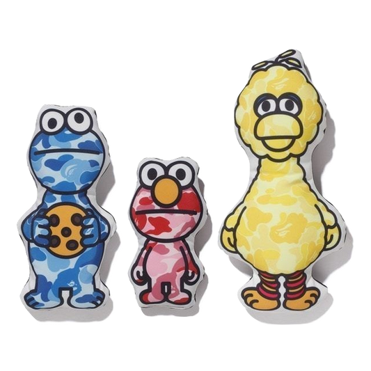 A Bathing Ape x Sesame Street Plush Toy Set Bape