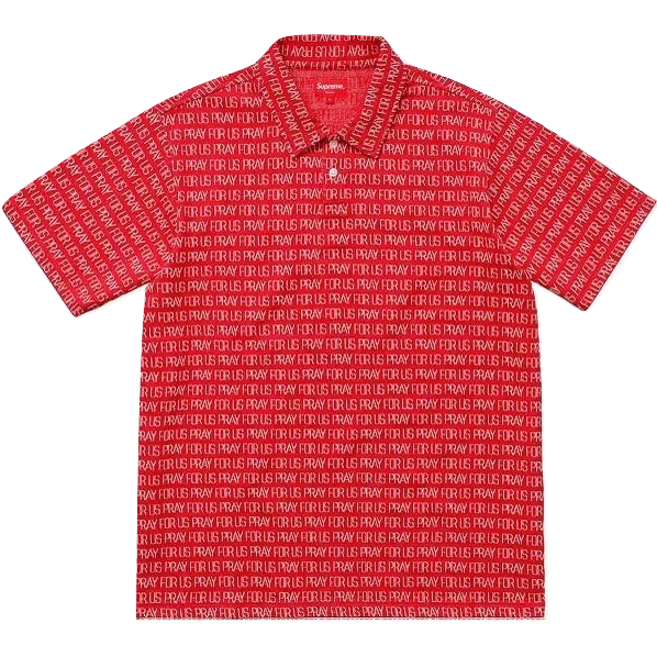 Supreme Pray For Us Jacquard Polo - Red