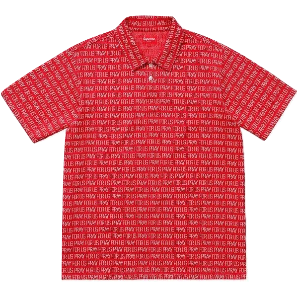 Supreme Pray For Us Jacquard Polo - Red - Used