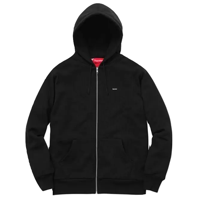 Supreme Small Box Logo Zip Up Sweatshirt - Black Supreme