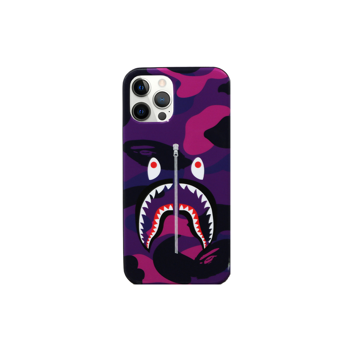 A Bathing Ape Color Camo Shark iPhone 12 / 12 Pro Case - Purple Bape