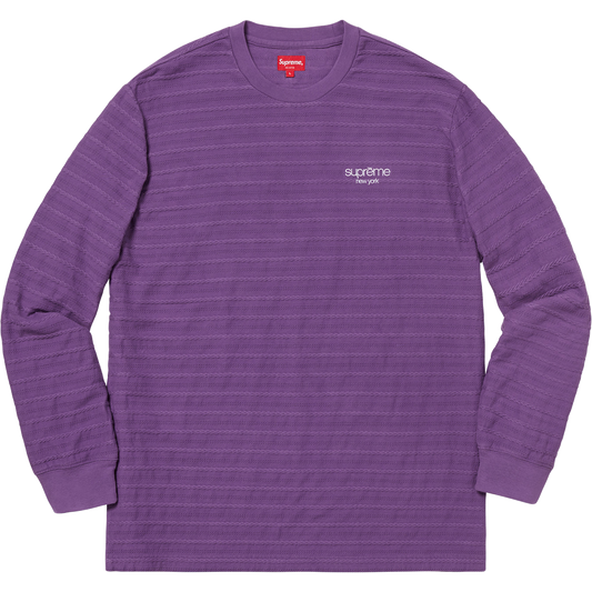 Supreme Rope Stripe Long Sleeve Top - Purple Supreme