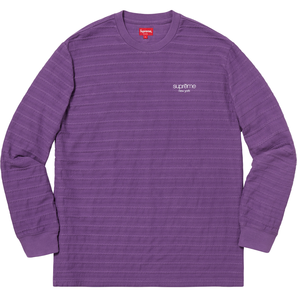 Supreme Rope Stripe Long Sleeve Top - Purple - Used