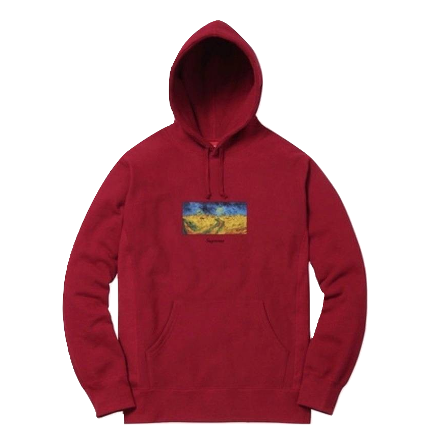 Supreme Van Gogh Field Hoodie Cardinal Used Grails SF