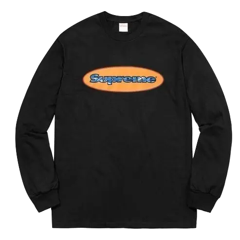 Supreme Ripple L/S Tee SS18 - Black Supreme