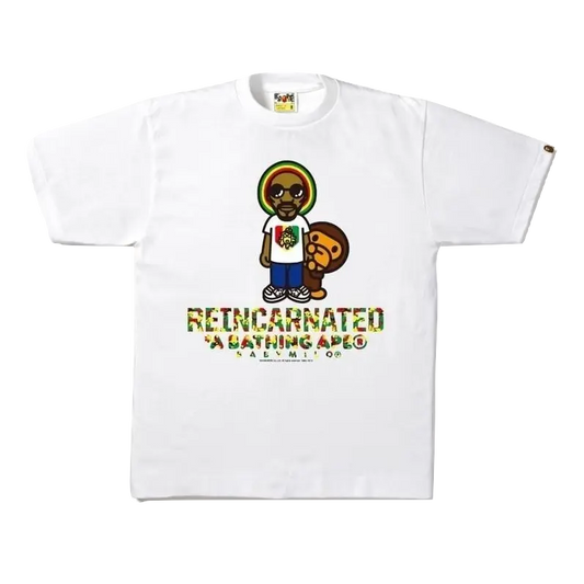 A Bathing Ape Snoop Lion x Milo Smoke Tee - White - Used Bape