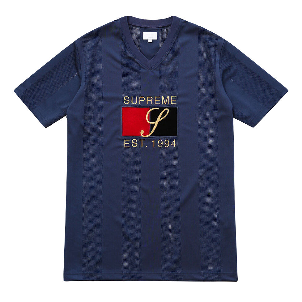 Supreme Logo 94 Mesh Jersey - Navy - Used Supreme