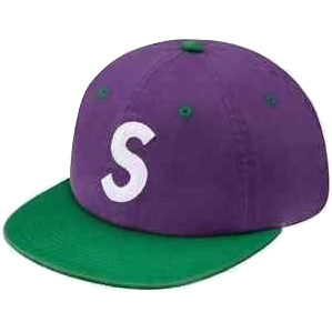Supreme S Logo Camp Cap - Purple/Green