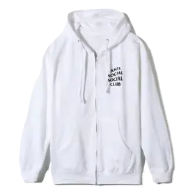 Anti Social Social Club Masochism Zip Up Hoodie - White Anti Social Social Club