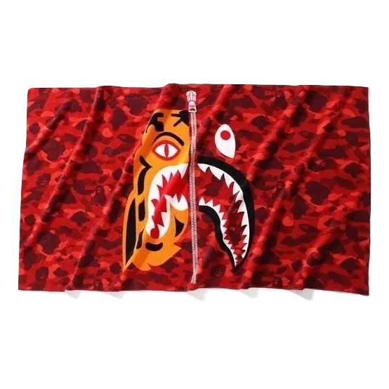 Bape Tiger/Shark Towel - Red Bape