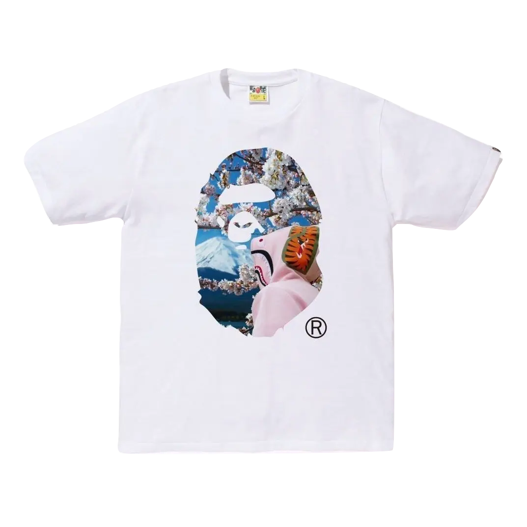 A Bathing Ape Sakura Ape Head Photo Tee Bape