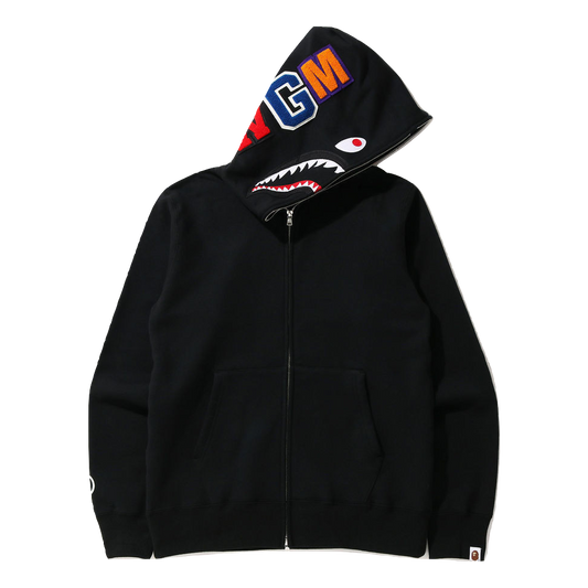 A Bathing Ape Shark Full Zip Hoodie - Black Bape