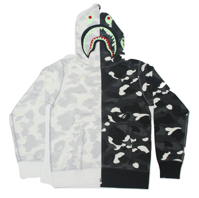 A Bathing Ape City Camo Half Shark Full Zip Up Hoodie - Used