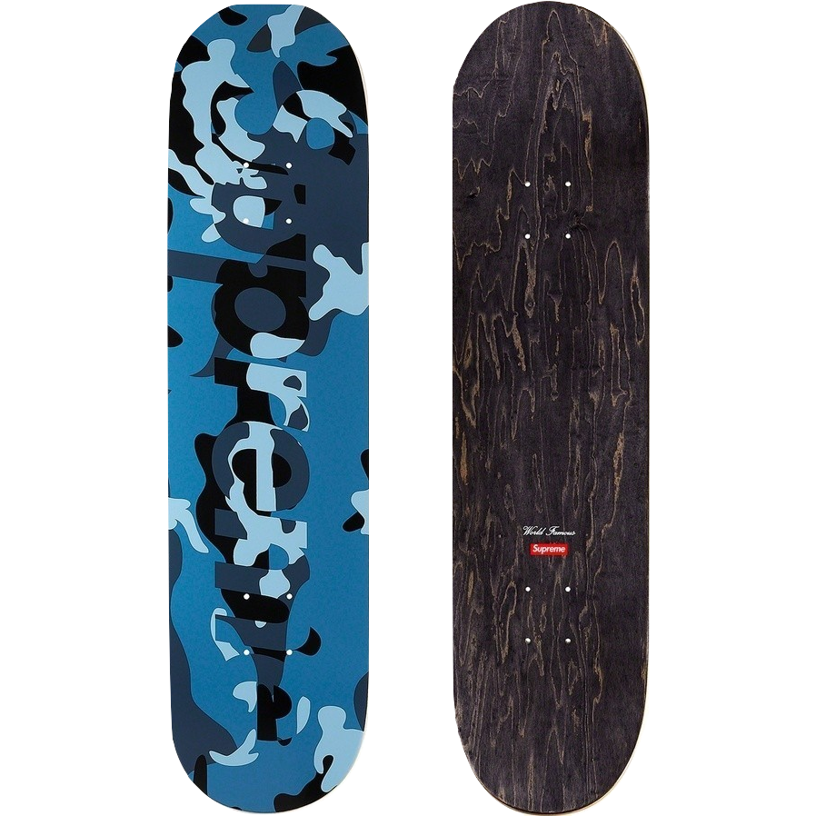 Supreme Camo Logo Skateboard - Blue Supreme