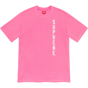Supreme Contrast Stitch Pocket Tee - Pink