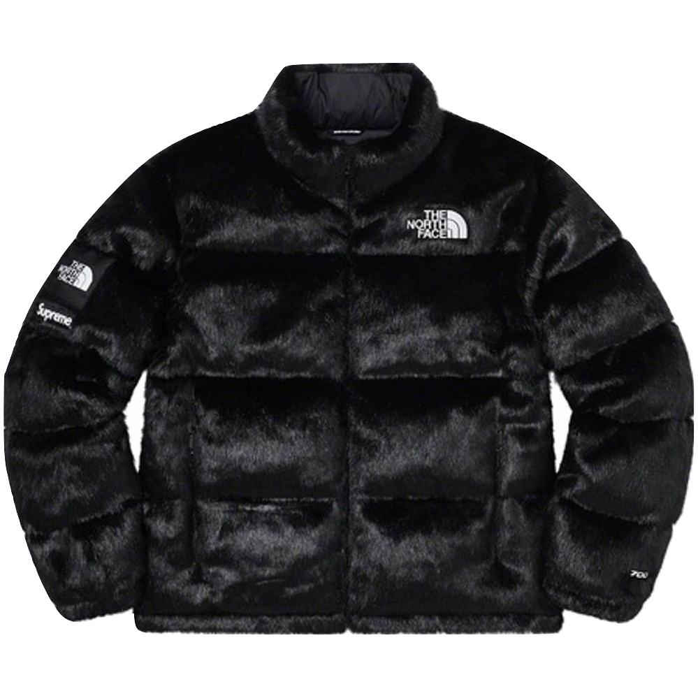 Supreme The North Face Faux Fur Nuptse Jacket - Black Supreme