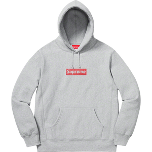 Supreme Swarovski Box Logo Hooded Sweatshirt - Heather Grey
