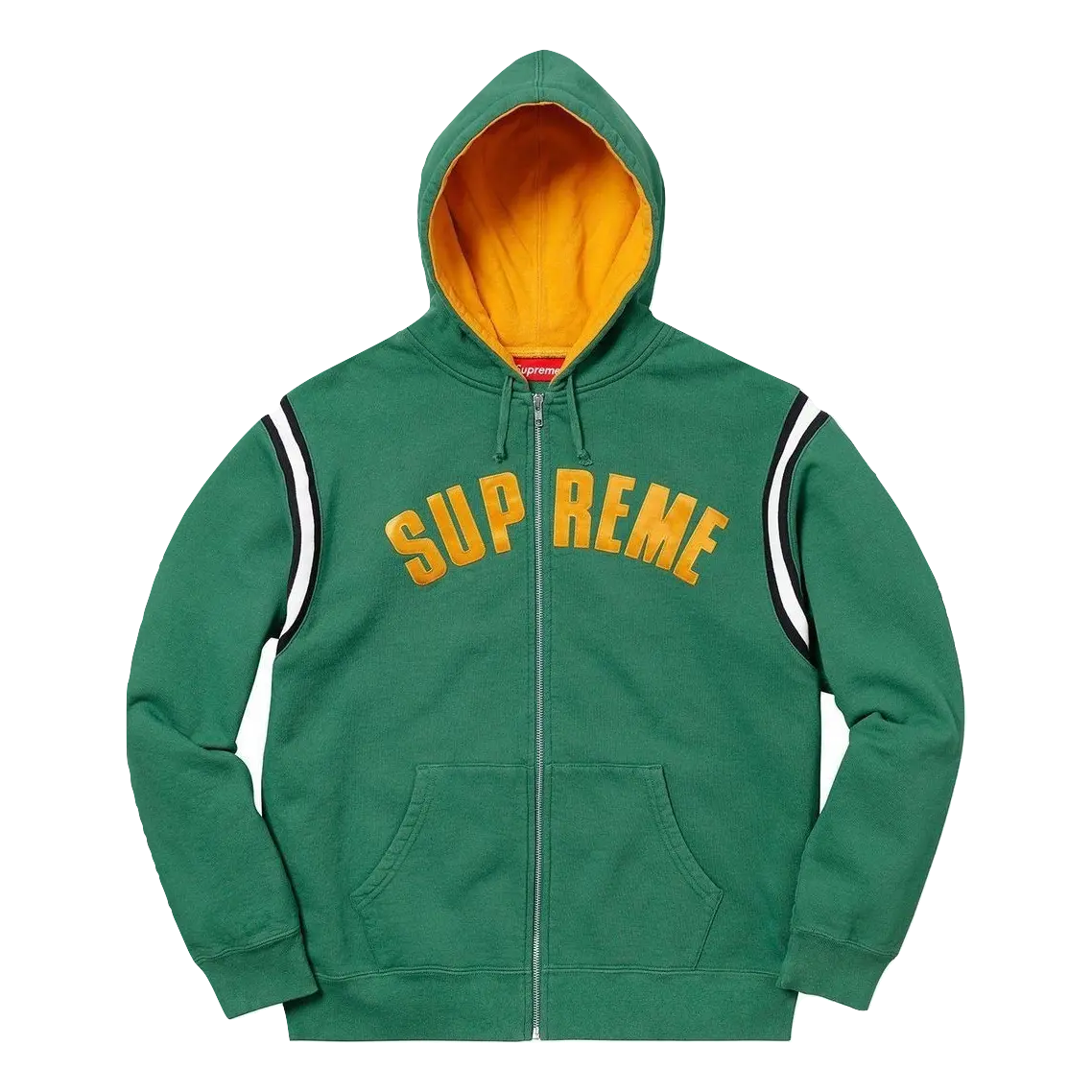 Supreme Jet Sleeve Zip Up Hooded Sweatshirt - Light Pine Supreme