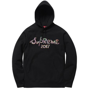 Supreme Brush Logo Hooded Sweatshirt - Black