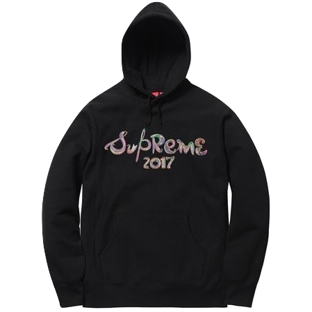 Supreme Brush Logo Hooded Sweatshirt - Black